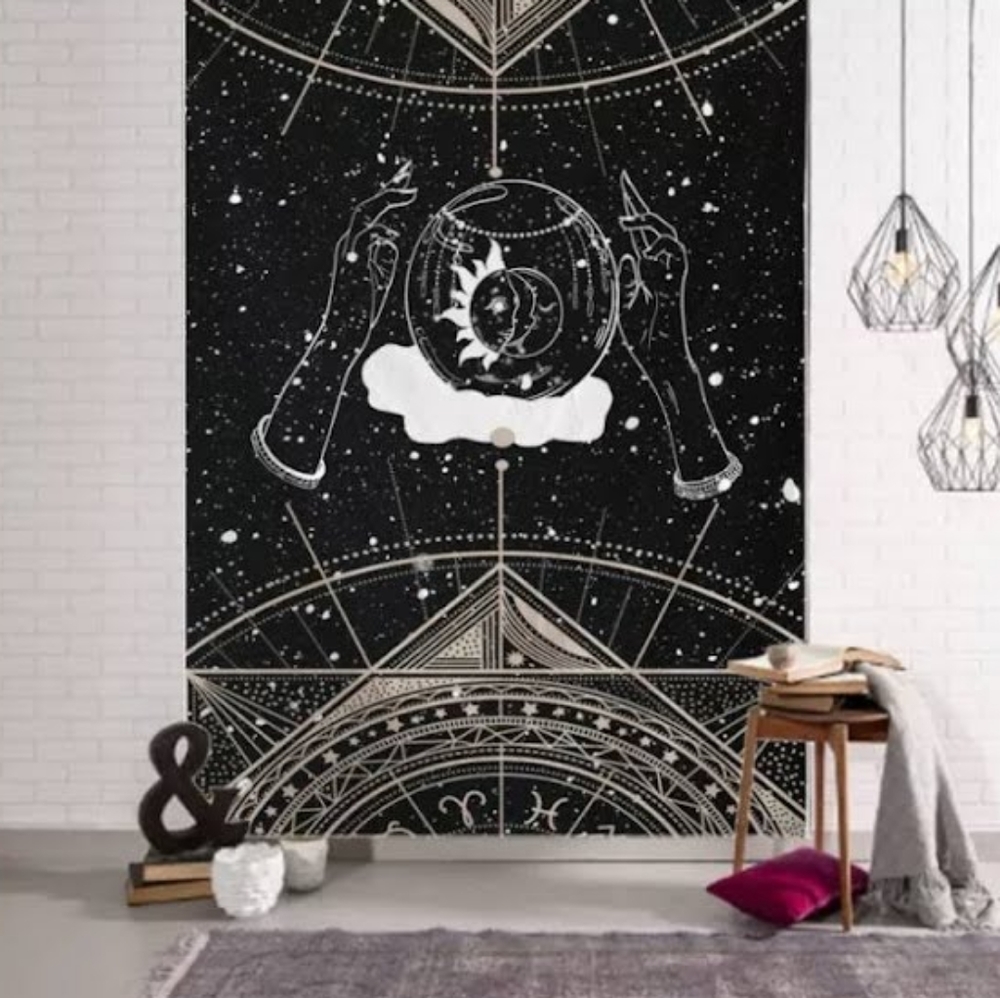 Sun & Moon Palm Readers Tarot Style Tapestry